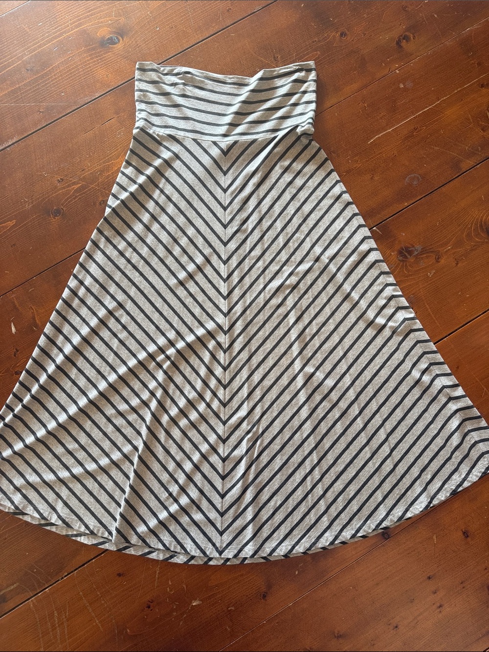 GAP Striped Circle Skirt in Black and Cream